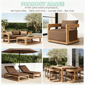 Muebles de Terraza de Madera Maciza Natural, Juego de <span class=keywords><strong>Mesa</strong></span> <span class=keywords><strong>y</strong></span> <span class=keywords><strong>Sillas</strong></span> de Madera de Teca para <span class=keywords><strong>Playa</strong></span>, Almacén, Hotel, Estilo Panel - Product Image 6