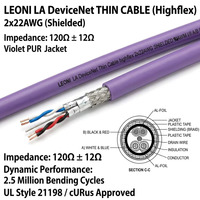 كابل M12 CANopen DeviceNet، نواة نحاسية، عازل PVC، مقاوم للماء IP67، 5 أقطاب، 4 أسلاك، محمي، طول 1.5 متر، صنع في ألمانيا، 100% أصلي للآلات