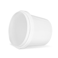 Bouteilles en plastique transparent de qualité alimentaire avec logo personnalisé, 0,5 L, 0,75 L, 0,9 L, 1 L, seau avec poignée, pot de stockage alimentaire rond recyclé