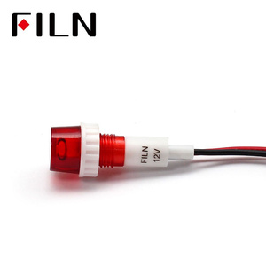 FILN 10MM 120V 240V Panel Neon Indicator Lights Lamp <strong>Red</strong> Blue Green Yellow White IP67 Wire Leading 20cm Cable