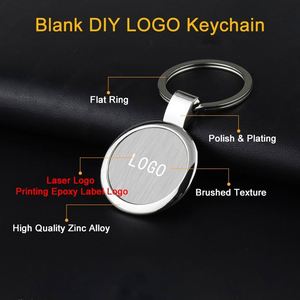 DIY Laser Printing Epoxy Logo Keychain Metal Zinc Alloy Round <b>Square</b> Rectangle Oval Shape Custom Keyring - Product Image 2