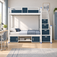 Lit superposé moderne en métal pour adultes et enfants, design gain de place pour chambre à coucher, appartement, école