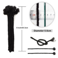 Extensions de Dreadlocks en Cheveux Humains 0,6 cm 0,8 cm Naturelles à Tresser au Crochet pour Homme – Lot de Dreads Afro Vierge