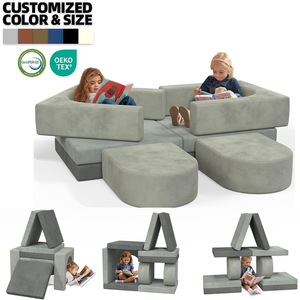 Chất Lượng Cao Bán Buôn Mềm Kid Chơi <span class=keywords><strong>Sofa</strong></span> Couch Bộ Nhớ Bọt Couch Bò Đường Hầm Cho Kid Trẻ Mới Biết Đi - Product Image 1