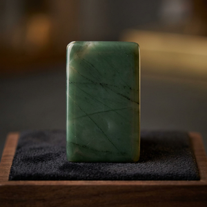 Gemma rettangolare di <span class=keywords><strong>giada</strong></span> verde naturale lucidata per la creazione di gioielli - Product Image 1