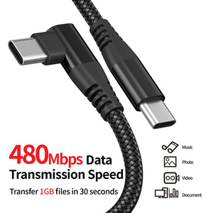 3A 60W ชาร์จเร็ว USB C ไปยัง USB C ปลอกสายไนลอนวัสดุทองแดงบริสุทธิ์สายข้อมูลสำหรับโทรศัพท์มือถือแท็บเล็ต - Product Image 3