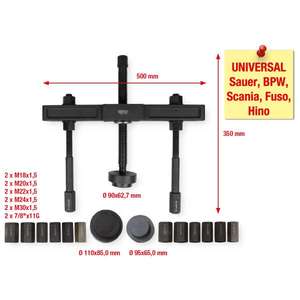 KS TOOLS - 460.1765 Jeu universel d'extracteurs de moyeu de roue pour véhicules utilitaires (27 pcs) - EAN 4042146653821 HEAVY VEHICLES - Product Image 2