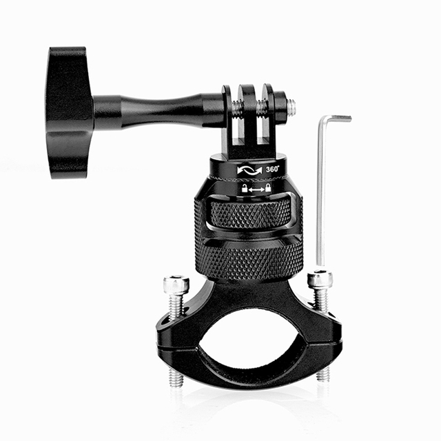 Screw Adjustable Easy Rotation 360 Degrees Aluminum Alloy Go Pro Action Camera Bike Mount Handlebar