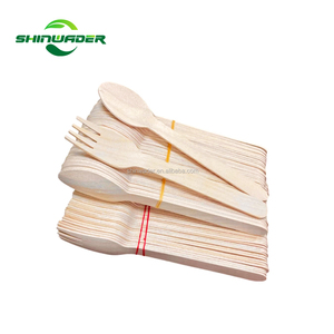 Prix usine jetable en bois cuillère fourchette couteau <span class=keywords><strong>biodégradable</strong></span> bois vaisselle couverts ensemble pour Camping hôtel comestible - Product Image 4