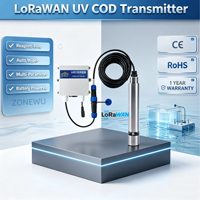 Transmetteur LoRaWAN UV COD sans réactifs avec essuie-glace automatique multiparamètres alimenté par batterie pour la surveillance hors réseau de la qualité de l'eau
