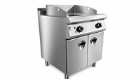 Plaque de cuisson électrique commerciale 380V en acier inoxydable avec armoire pour restaurant de steaks et de burgers