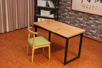 Ensemble de bureau RH Super Factory en fer et bois industriel, avec plateau en bois de pin, pour entreprise et bureau à domicile