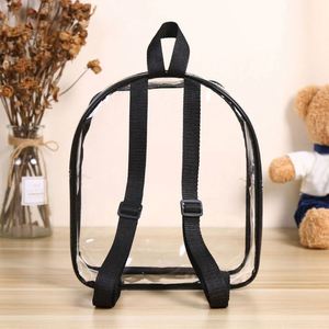 Customize OEM ODM Fashion Water Resistant <b>Mini</b> Transparent PVC School <b>Backpack</b> Zipper Closure 21L Capacity Curved Shoulder Strap - Product Image 6