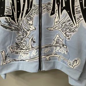 Sweat à capuche 100% coton épais de qualité supérieure avec émotion mixte Monster Looped avec impression Monster pour hommes et femmes - Product Image 6