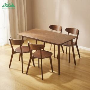 Set Meja Makan Persegi Panjang Modern Wayon dengan 4 Kursi untuk Penggunaan di Apartemen dan Dapur - Product Image 1