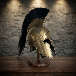 CH Medieval Metal Helmet Warrior Costume Men's with Black Plume Handmade Vintage Lightweight Home Decor Halloween Christmas - Product Image 2