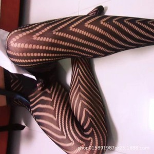 Men <b>Fishnet</b> Leggings Black Nylon Breathable Elastic Striped Hollow Design Spring 2024 Fashion Men's Leggings - Product Image 5