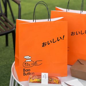 Sac d'emballage personnalisé en papier kraft biodégradable, recyclable, résistant à la graisse, pour la restauration rapide, les hot-dogs, les sandwichs, les hamburgers - Product Image 6