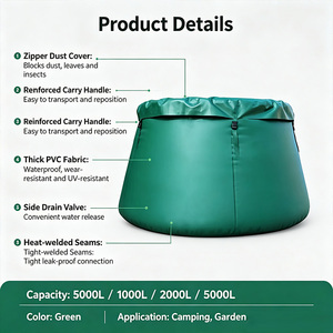 Serbatoio Pieghevole <span class=keywords><strong>per</strong></span> Raccolta Acqua Piovana, Cisterna Portatile <span class=keywords><strong>per</strong></span> Acqua Agricola, Serbatoio Conico Pieghevole, Cisterna Morbida <span class=keywords><strong>per</strong></span> Acqua da Fattoria - Product Image 5