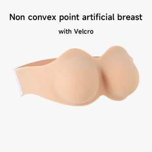 Plastron en silicone sans bretelles forme de sein d'été réaliste Crossdresser prothèse en silicone faux Cosplay larme forme ronde - Product Image 2