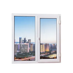 การออกแบบใหม่ระเบียงประหยัดพลังงาน Windows ที่กําหนดเอง Windows PVC หน้าต่างบานเปิด UPVC พร้อมที่จับ