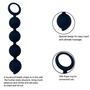 Set de Bolas Anales de Silicona con Bolas Graduadas y Barra en T Flexible para una Sensación Progresiva, Fácil de Limpiar, Tapón Anal Seguro para <span class=keywords><strong>el</strong></span> Cuerpo - Product Image 4