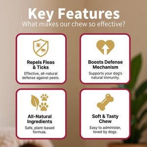 Stock Advance Friandises à Mâcher Souples Anti-Puces et <span class=keywords><strong>Tiques</strong></span> pour Chiens, Réduit les Démangeaisons et la Chute de Poils avec Huile de Coco et Supplément de Neem - Product Image 3