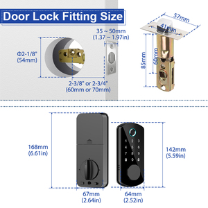 कैमाट टलॉक ब्लू दांत स्मार्ट लॉक एल्यूमीनियम मिश्र धातु वॉटरप्रूफ आउटडोर सुरक्षा फिंगरप्रिंट बायोमेट्रिक दरवाजा लॉक - Product Image 5