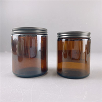Récipients d'aromathérapie ambrés Pot à bougie en verre avec couvercle en métal aluminium mat 100ml