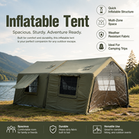 Carpa Inflable de Alta Calidad, Impermeable y Ligera, para 2-4 Personas, Carpa de Techo para Picnic