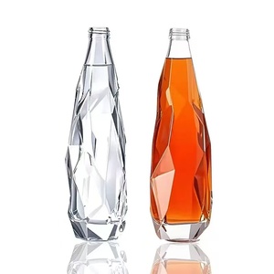 En Stock, Botella de Vidrio con Tapa Metálica Facetada de Calidad Premium, Apta para Carbonatación, Ideal para Soda, Cerveza, Vodka, Whisky, <span class=keywords><strong>Ginebra</strong></span>, de Fábrica - Product Image 1