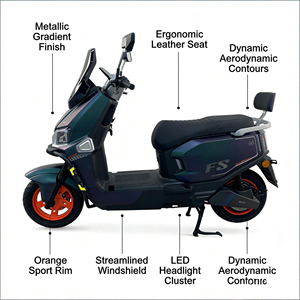 High Demand Hot Sale 2 Wheel Removable Lithium <b>Battery</b> Scooter Streetbikes <b>72V</b> 3000W 80km/h 250kg Load Capacity 10inch - Product Image 3