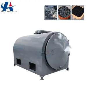 Continuous rotary horizontal wood chips sawdust coconut shell carbonization furnace kiln stove biochar charcoal making machine