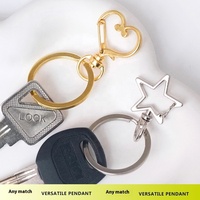 Porte-clés personnalisés en gros, en forme de cœur, en alliage métallique, avec mousqueton, anneaux porte-clés, fermoir homard, pendentif, accessoires de bijoux cadeaux