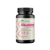 Tabletas de Colágeno, Vitamina C y Biotina, 180 Unidades, Suplemento OEM para Cabello, Piel y Uñas, Energía, Ginseng, Proteína Tipo 1 y 3, Blanqueamiento de Articulaciones