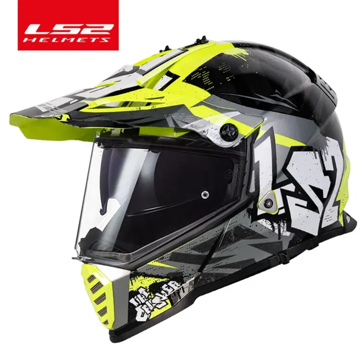 หมวกกันน็อคมอเตอร์ไซค์ออฟโรดเลนส์คู่ LS2,หมวกกันน็อคโมโตครอสสำหรับ ATV Dirt Bike Capacete Moto Casco Casque