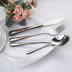 Soporte Personalizar Logo Hotel Restaurante Sirviendo Cuchara Cuchillo Tenedor y Cuchara Cubiertos de <span class=keywords><strong>plata</strong></span> brillante - Product Image 1