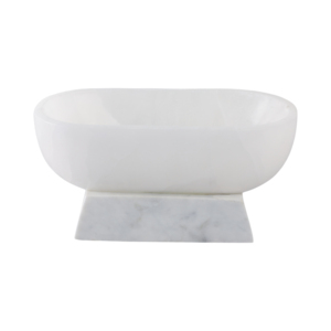 Ciotola decorativa in marmo alabastro per centrotavola da caffè, decorazione per casa e ufficio - Product Image 1