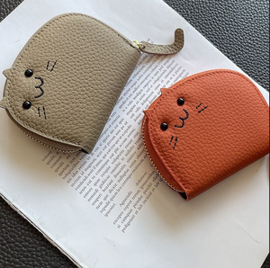 Porte-monnaie mini éléphant de dessin animé mignon, porte-cartes personnalisé en cuir véritable, portefeuille coloré pour femmes, adorable et luxueux, porte-monnaie animal - Product Image 4