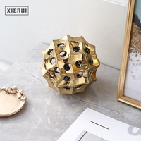 Accessoires 6 pièces pour le bureau nordique, intérieur, petits ornements en céramique dorée, décoration sphérique pour la mer urin, porcelaine