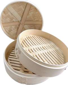 Cesto di bambù a vapore in bambù fatto a mano cesto di vapore in bambù da cucina a <span class=keywords><strong>2</strong></span> strati all'ingrosso cinese 18cm- 30cm più profondo - Product Image 5