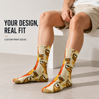 Chaussettes de sport personnalisées OEM pour adultes, automne, sans coutures, respirantes, séchage rapide, absorbantes, résistantes aux déchirures, imprimées numériquement