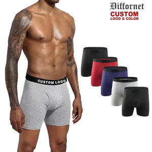 Fabrik mittel hohe Stretch plus Größe Bambus mikro modale benutzer definierte Marke Logo Baumwolle kurze Boxer Männer Unterwäsche