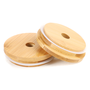 <span class=keywords><strong>Verre</strong></span> à boire réutilisable de 24oz pour thé à bulles, café glacé, tasses en <span class=keywords><strong>verre</strong></span> à large bouche avec couvercles en bambou et manchon de pailles - Product Image 5