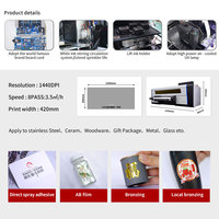 Pencetak label kristal dtf UV menggunakan Epson epson kepala cetak asli gunakan lem tinta uv 420 ukuran A2 T3200