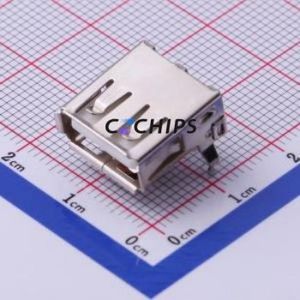 KH-AF90DIP-112 <b>USB</b> Connector Bent Lead Through Hole Connector Type-<b>A</b> <b>USB</b> <b>2.0</b> Female Right Angle Insert - Product Image 1