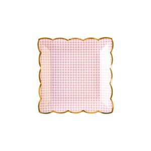 Ensemble de vaisselle sur le thème de Pâques DAMAI avec assiette en forme de vichy à fleurs roses, <span class=keywords><strong>serviette</strong></span> pour fête du thé, anniversaire de fille, décoration de mariage - Product Image 4