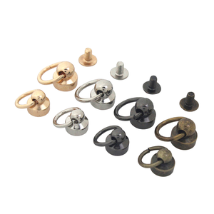 หมุดตอกโลหะพร้อมห่วงกลมหัวสกรูด้านหลังหมุดทองเหลืองสำหรับกระเป๋าถืองานฝีมือหนังเคสอุปกรณ์เสริมสำหรับโทรศัพท์ - Product Image 1