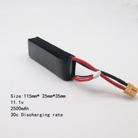 Baterai Drone FPV 11.1v 3s 2500mah Isi Ulang Rc 25C 35C 50C Paket Baterai Lipo