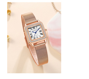 Reloj de Cuarzo Cuadrado Retro para Mujer, Diseño de Nicho Elegante y Exquisito, Reloj de Pulsera para Regalo - Product Image 1